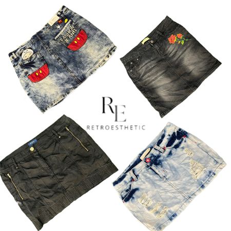 Y2K Paris Hilton Era Girl Denim Mini Skirt RE-3371