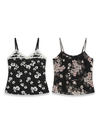 (FV-1610) Y2K Floral Cami Top Wholesale Bundle