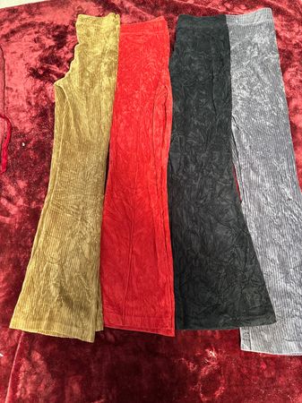 Corduroy velour flared trousers