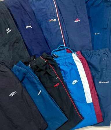 Branded Nylon Baggy Track Pants
