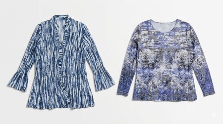 (FV-1608) Y2K Blue Paisley Mesh Top Wholesale Bundle
