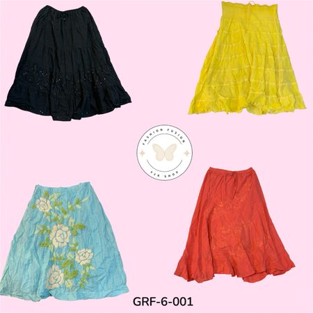 Stylish High-Waist Cotton Skirt – Lightweight Summer Fashion Essential (GRF-6-001)