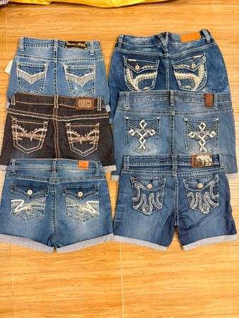 Y2k women's embroidery short upcycled