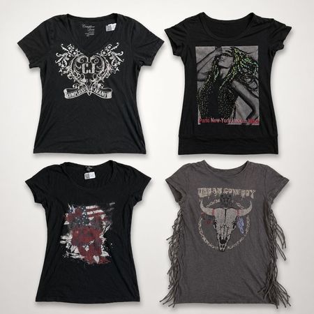 Y2k Black Graphic T-Shirts