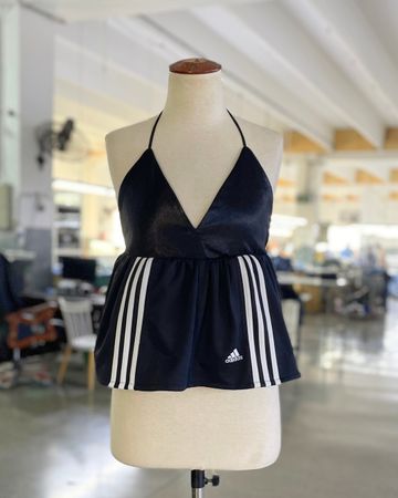 Upcycled Halter Adidas Nike Top