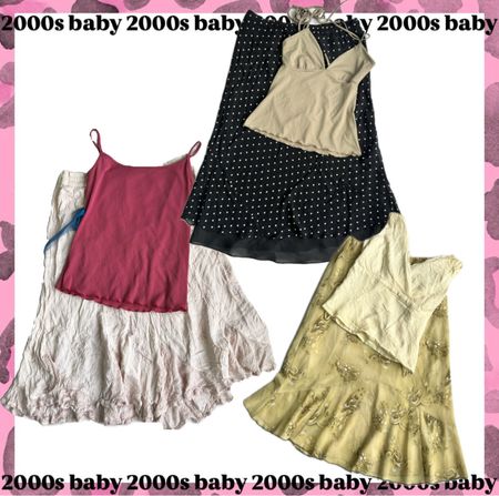 Y2k style inspired coord sets: skirt and cami tops-144