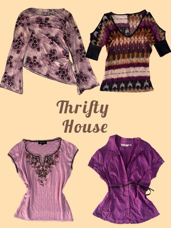 Just £4PP; Galactic Grape Y2k Tops(TH/457)