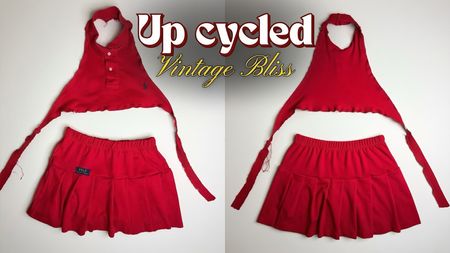 UpCycled Ralph Lauren Halter Pleated Skirt Set
