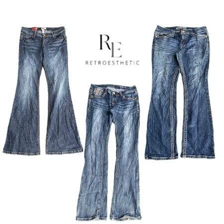 Y2K Era Cyber Girl Denim Jeans RE-3373