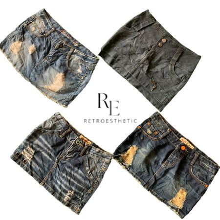 Y2K PARIS HILTON ERA GIRL DENIM MINI SKIRTS RE-3378
