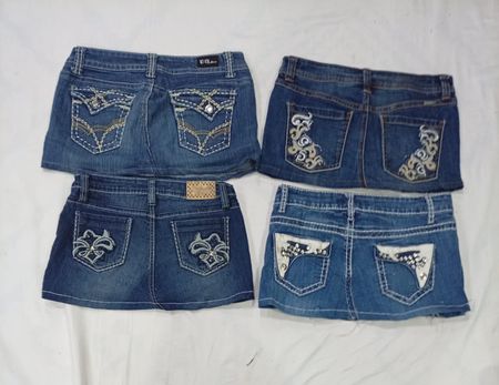 CR8979  UPCYCLED Y2K MINI DENIM SKIRTS