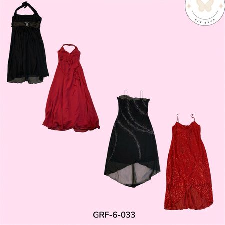 RomanticVibes Black & Red Printed Poly Dress | Chic & Elegant Look (GRF-6-033)
