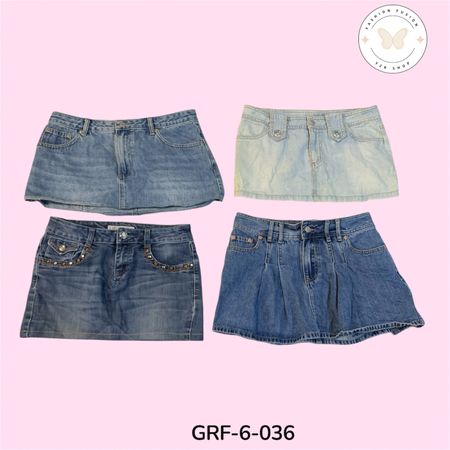 Trendy High Waist Denim Mini Skirt | Cute Aesthetic Summer Outfit (GRF-6-036)