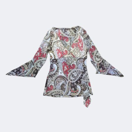 Y2K Printed Long Sleeve Blouse Fairycore Aesthetic Top