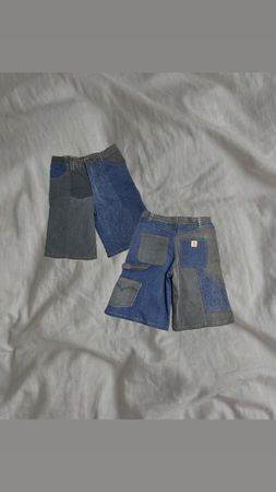 Upcycled Carhartt Two-Tone Denim Shorts