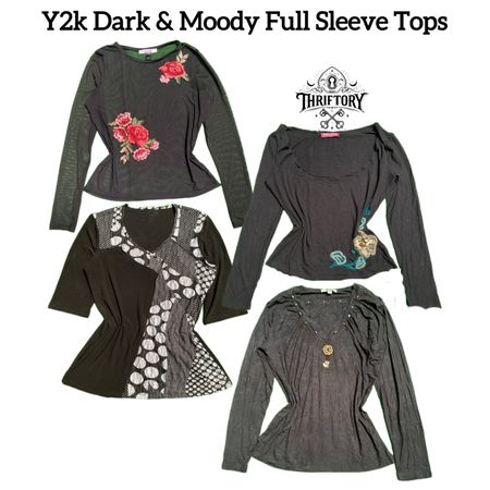 Y2K Dark and Moody Printed Full sleeves Tops TY-044