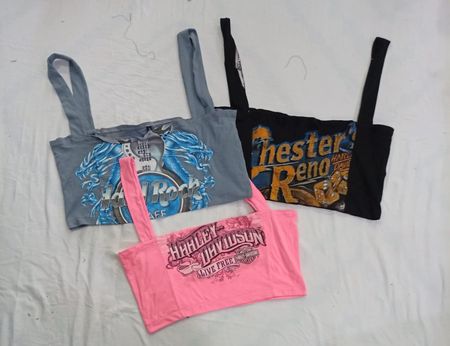 CR8991 UPCYCLED HARLEY & MUSIC TOPS