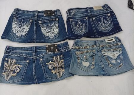 CR9001 UPCYCLED MISS ME MINI DENIM SKIRTS