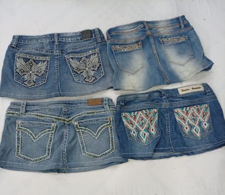 CR9002 UPCYCLED Y2K MINI DENIM SKIRTS