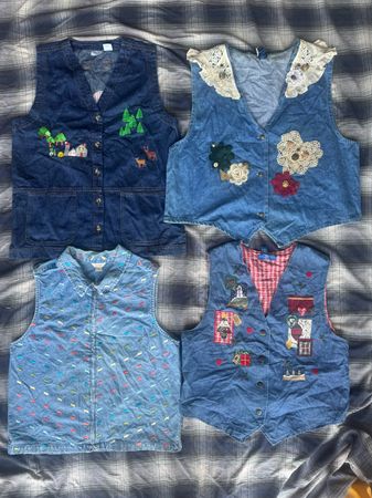 Denim embroidered waistcoat 20 pieces