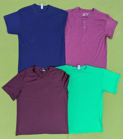 💥 RV3735 T-shirts unis à col rond
