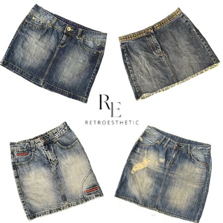 Y2K Paris Hilton Era Girl Denim Midi Skirts RE-3383