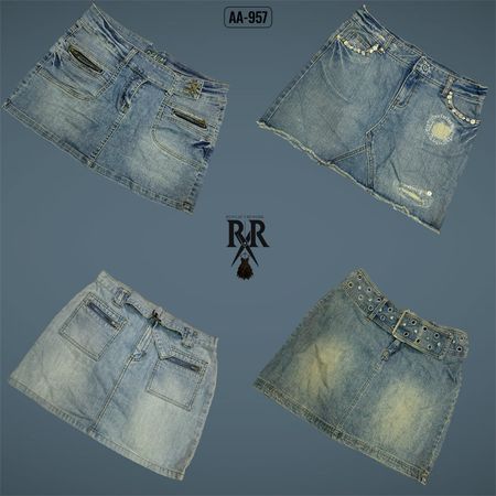 Y2K IT Girl Denim Mini Skirts (AA-957)