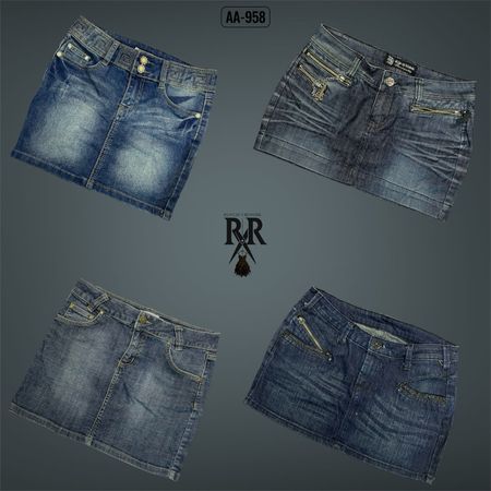 Y2K IT Girl Denim Mini Skirts (AA-958)