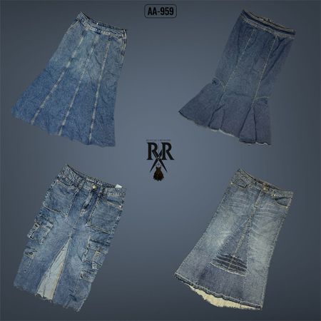 Y2K Britney Era Denim Maxi Skirts (AA-959)