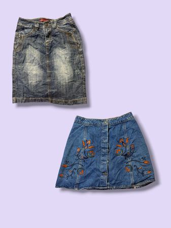 Y2k aesthetic denim skirt for women