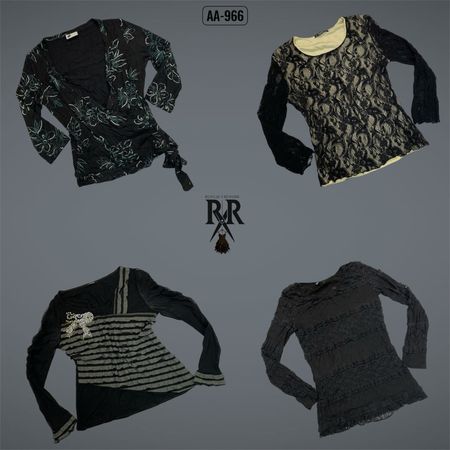 Y2K Black Gothic Full Sleeve Tops (AA-966)