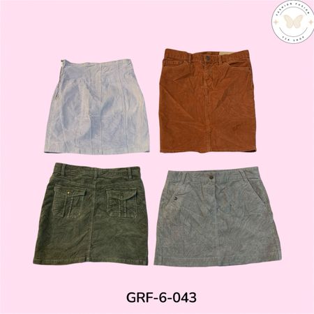 Women's Corduroy Midi Skirt Classic Denim Style Vintage (GRF-6-043)