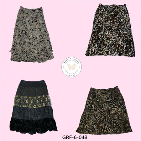 Chic Printed Poly Skirt – Trendy Lightweight Summer Wear (GRF-6-048)