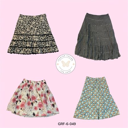 Stylish Cotton Blend Skirt | Lightweight Poly Cotton Flow Skirt (GRF-6-049)