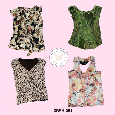Trendy Printed Poly Blouse – Soft & Stylish Summer Wear (S.S) (GRF-6-051)