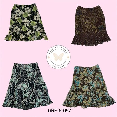 Boho Chic Printed Skirt in Premium Poly Fabric (GRF-6-057)
