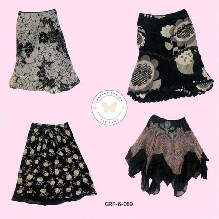 Trendy Black Poly Printed Skirt – Soft Flowing Comfort Wear (GRF-6-059)