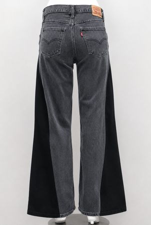 CR1827 UPCYCLED CONTRAST PANEL FLARE JEANS