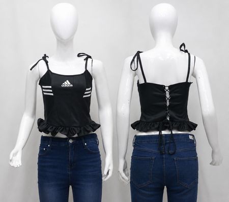 CR1829 UPCYCLED RUFFLE CORSET CAMI TOP