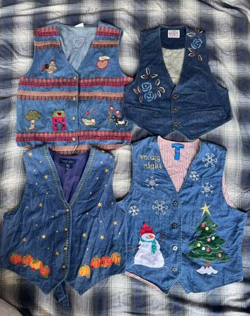 Veste en denim brodée 10 pièces