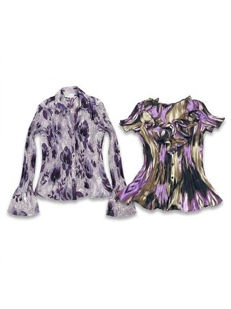 (FV-1623) Y2K Purple Print  & Tops Mix | Fairycore Retro Fashion Bundle