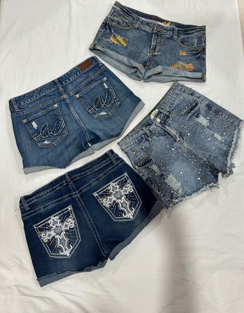 Y2K Embellish Denim Short B # 147