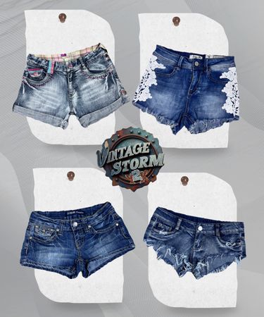 Y2K Distressed Denim Shorts