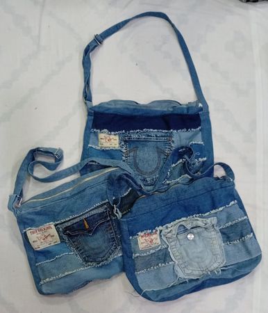 CR9033 UPCYCLED TRUE RELIGION BAGS