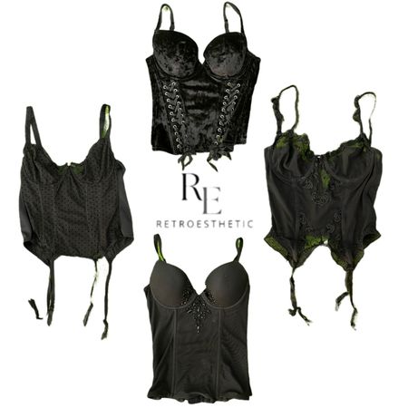 Y2K Romantic Vibe Black Corset