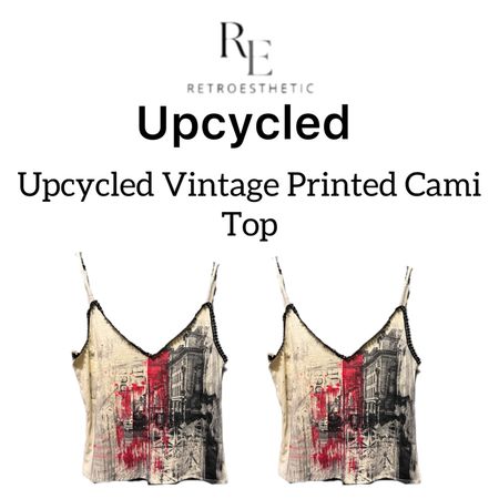 Upcycled Vintage Printed Cami Top