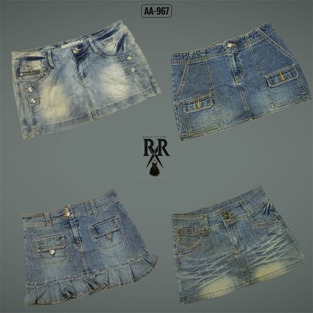 Y2K IT Girl Denim Mini Skirts (AA-967)