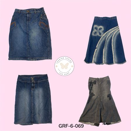 Retro Distressed Denim Maxi Skirt – Fashionable Long Skirt Look (GRF-6-069)
