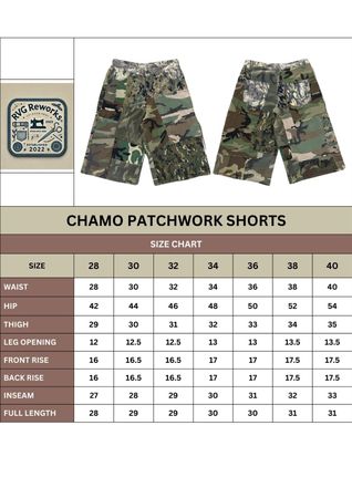 Upcycled Camo Patchwork Shorts