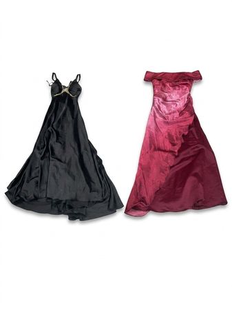 (FV-1652) Y2K Satin Maxi Dress Bundle | Formal Evening Gowns, Slip Dresses & Vintage Party Wear Wholesale Lot